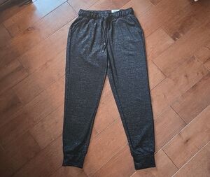 Black Shimmer Jogger Pants